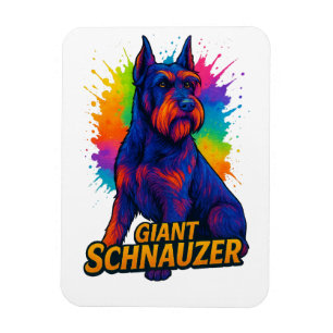 Ímã Vibrante Giant Schnauzer em Pop-Art
