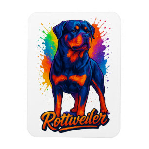 Ímã Vibrante Rottweiler Pop Art – Cachorro Neon Ousado