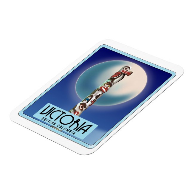 Ímã Victoria British Columbia Totem Pole. (Left Side)