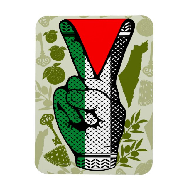 Ímã Victory Sign Hand Resistance Red Triangle Symbol (Vertical)