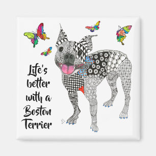 Imã Vida bonito melhor com um ímã de Boston Terrier