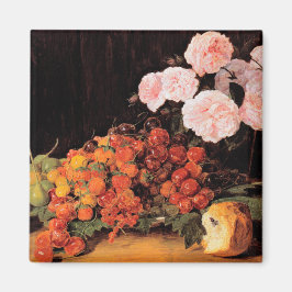 Imã Vida Contínua com Rosas, Morangos e Pão