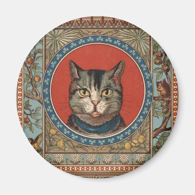 Imã Vida de Gato Antigo para Gatinho Clássico Vitorian (Frente)