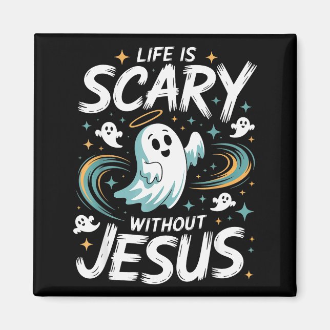 Imã Vida de Halloween Assustadora Sem Jesus Fantasia C (Frente)