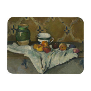 Ímã Vida de Paul Cezanne   ainda com frasco, copo, e