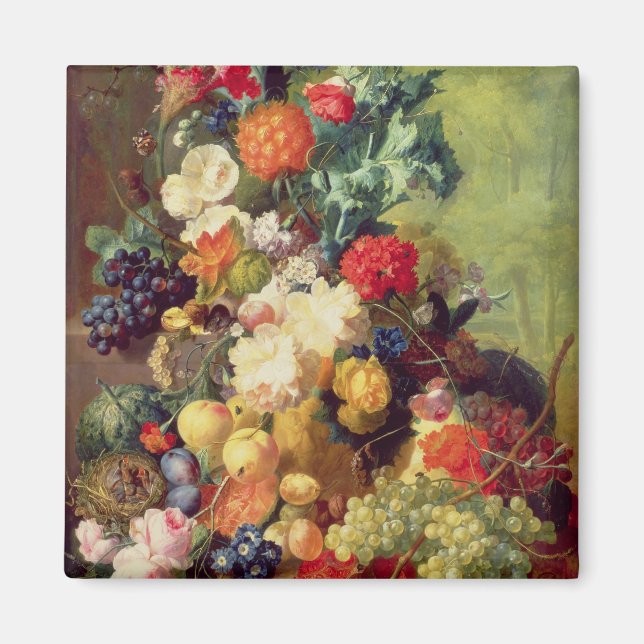 Imã Vida Estática com Flores e Frutas (Frente)