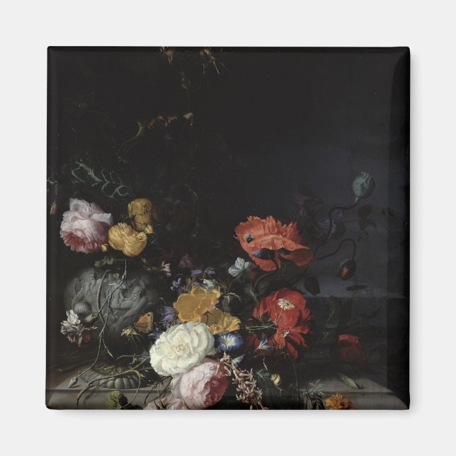 Imã Vida Estática com Flores e Insetos (Frente)
