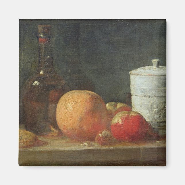 Imã Vida Estática com Fruta e garrafa de vinho (Frente)