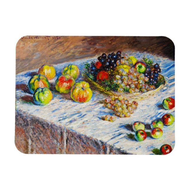 Ímã Vida Estática - Maçãs e Uvas Claude Monet (Horizontal)