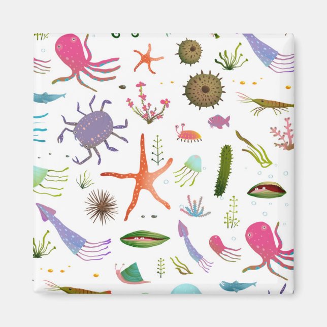 Imã Vida marinha colorida (Frente)