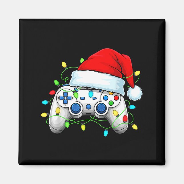 Imã Video Game Controller Christmas Santa Hat Gamer Bo (Frente)