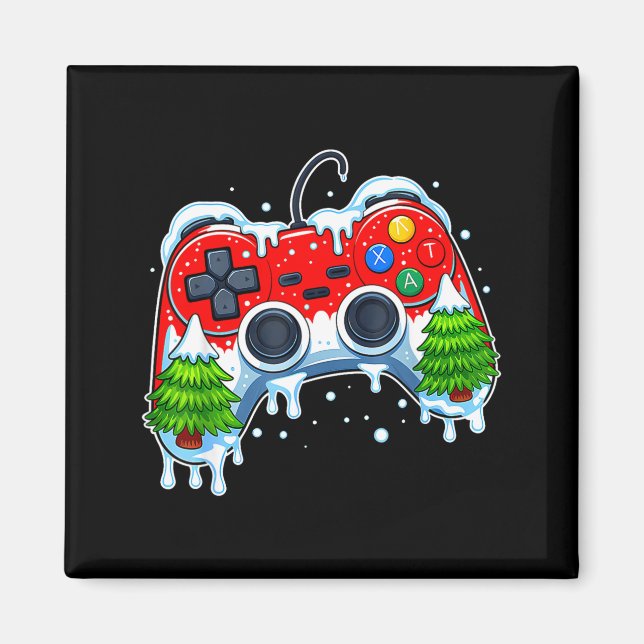 Imã Video Game Controller Christmas Santa Hat Gamer Bo (Frente)