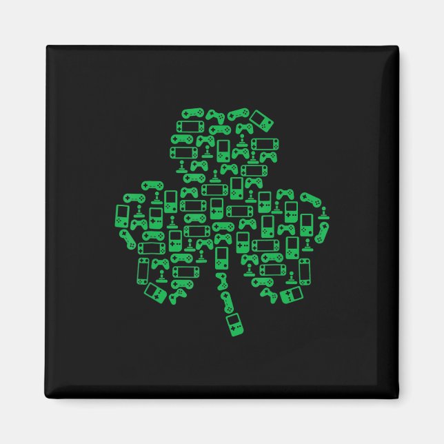 Imã Video Game Controller Shamrock Irish Gamer Rua Pat (Frente)