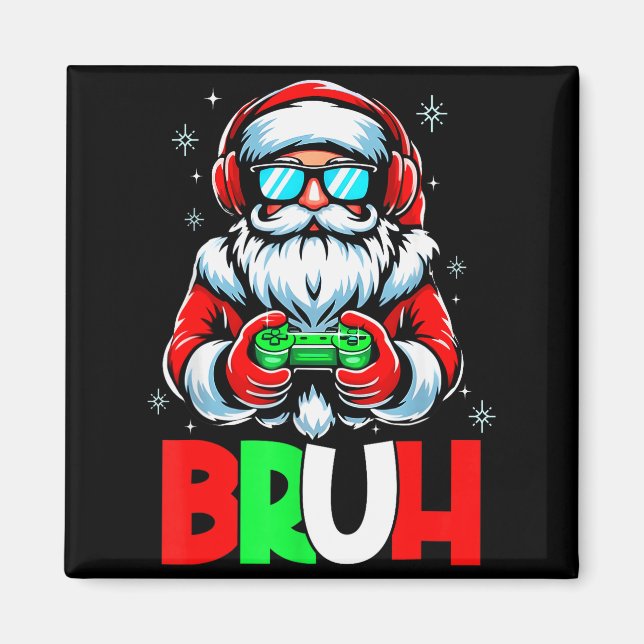 Imã Video Game Santa Xmas Bruh Christmas Gamer Boys Me (Frente)