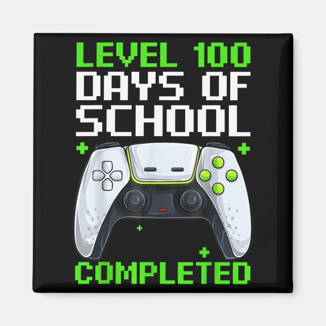 Imã Video Gamer Student 100th Day Teacher 100 Days Of  (Frente)