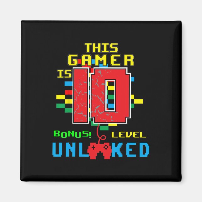 Imã Vídeo Jogo de Camisa do 10º aniversário Desbloquea (Frente)