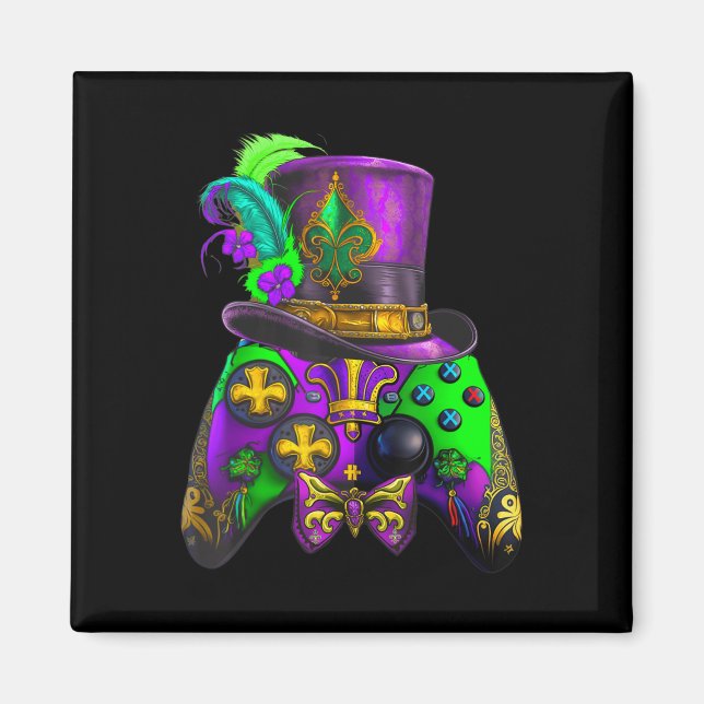 Imã Videogame Matrícula Mardi Gras Controlador E espor (Frente)