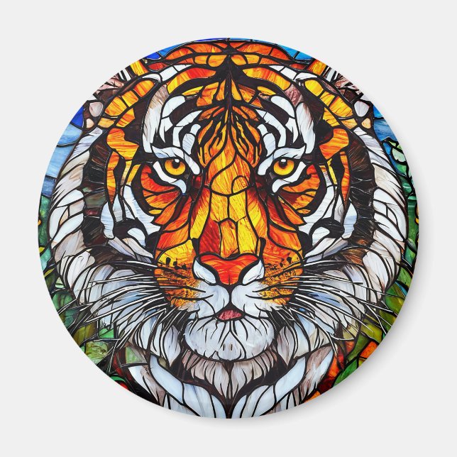 Imã Vidro colorido de tigre (Frente)