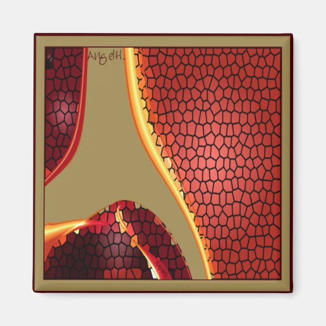 Imã Vidro manchado - Íman de amora (Frente)