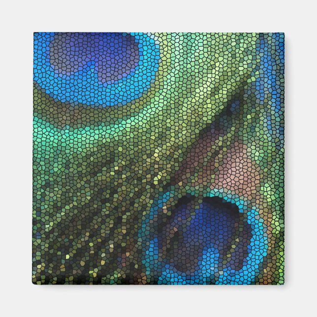 Imã Vidro Pavão Azul (Frente)