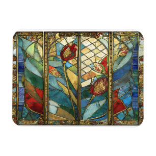 Ímã Vidro Vermelho Chefe Poppies no nascer do Sol