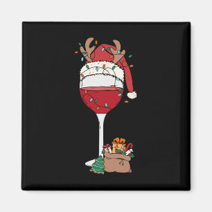Imã Vidro Vidro Vidro Santa Hat Reindet Diversão Xm