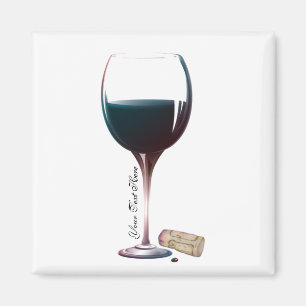 Imã Vidro Vinho Arte Logotipo Personalizado Magnet