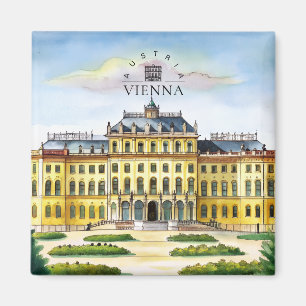 Imã Viena Áustria Aquarela Cidade Memória de Viagem