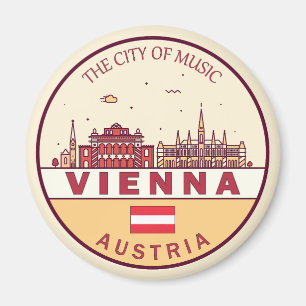 Imã Viena, Áustria, Cidade do Skyline Emblem