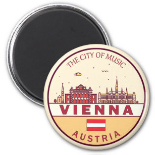 Imã Viena, Áustria, Cidade do Skyline Emblem