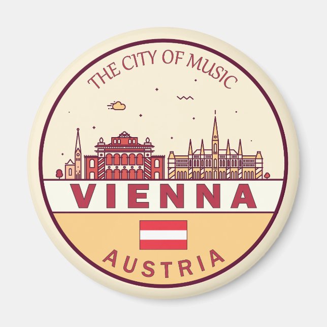 Imã Viena, Áustria, Cidade do Skyline Emblem (Frente)