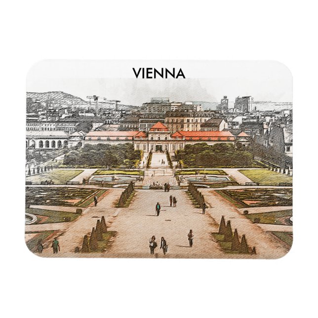 Ímã Viena Áustria Visão Histórica do Panorama (Horizontal)