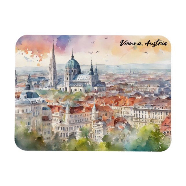 Ímã Viena Áustria — Visão Panorama de Pintura por Aqua (Horizontal)