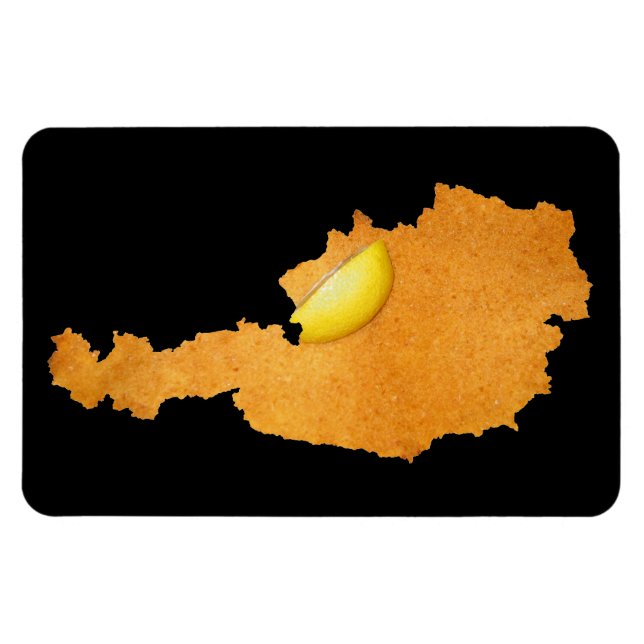 Ímã Viennese Schnitzel - Mapa Da Áustria (Horizontal)