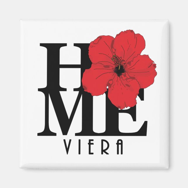 Imã Viera HOME Red Hibiscus Magnet (Frente)