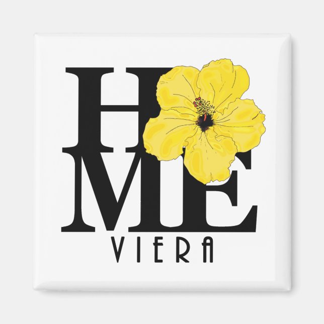Imã Viera HOME Yellow Hibiscus Magnet (Frente)