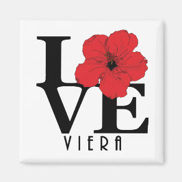 Imã Viera LOVE Red Hibiscus Magnet