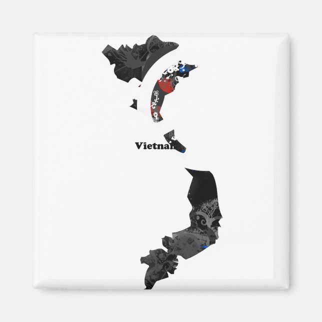 Imã Vietnã: Trendy Peace Sign com mapa vietnamita (Frente)