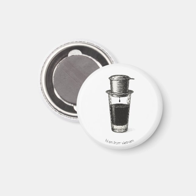 Imã Vietnamese Phin Coffee Magnet  (Front/Back)