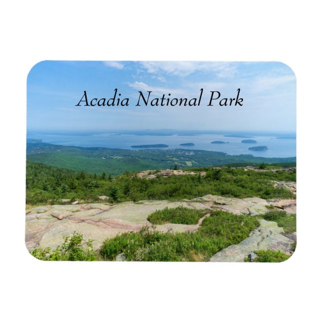 Ímã View of Bar Harbor from Cadillac Mountain in Acadi (Horizontal)
