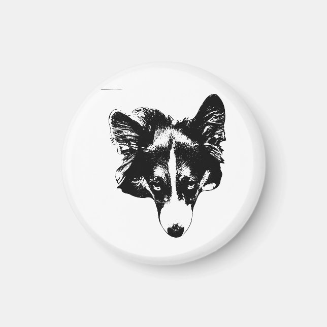 Imã vigia de geladeira corgi (Frente)