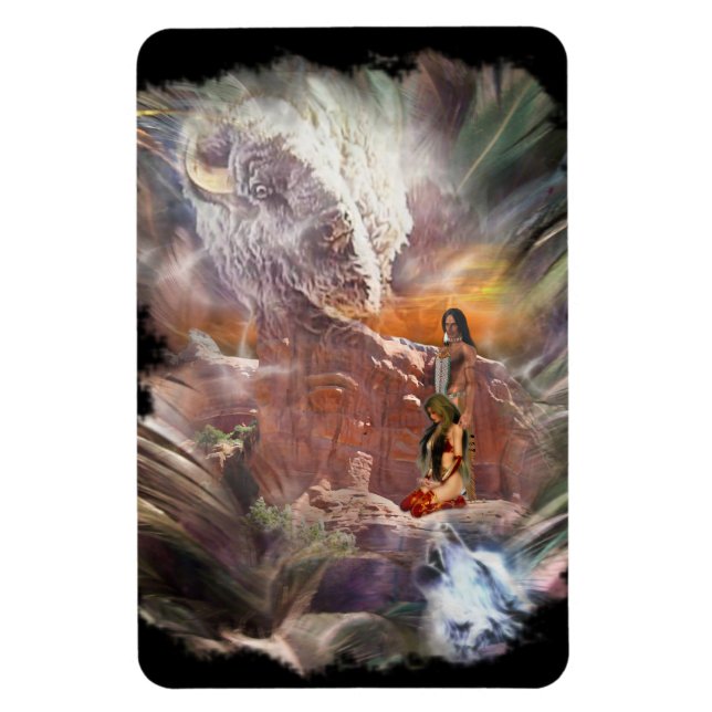 Ímã Vignette noturno do casamento indiano americano (Vertical)