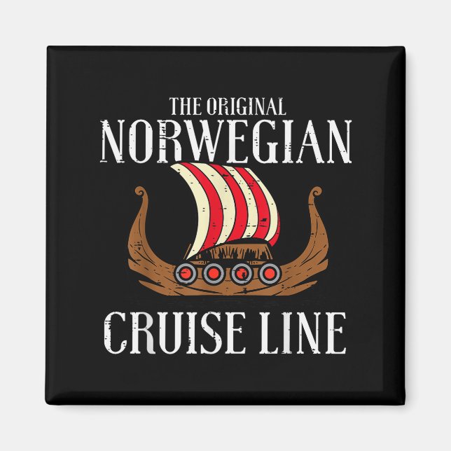 Imã Viking Original Norwegian Cruise Line Funny Men Wo (Frente)
