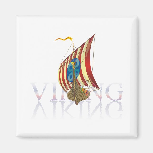 Imã Viking ship refletindo sobre a misteriosa água (Frente)