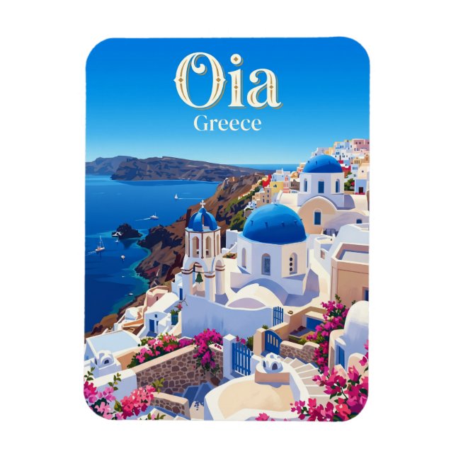 Ímã Vila de Oia Grécia (Vertical)