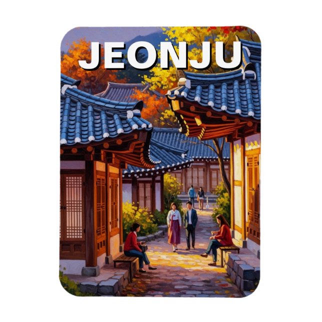 Ímã Vila Hanok de Jeonju Coreia do Sul (Vertical)