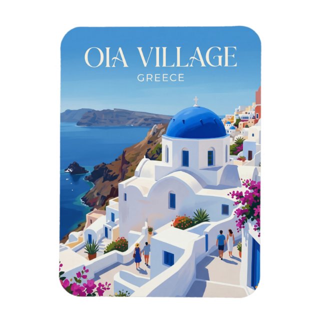 Ímã Vila Oia Grécia (Vertical)