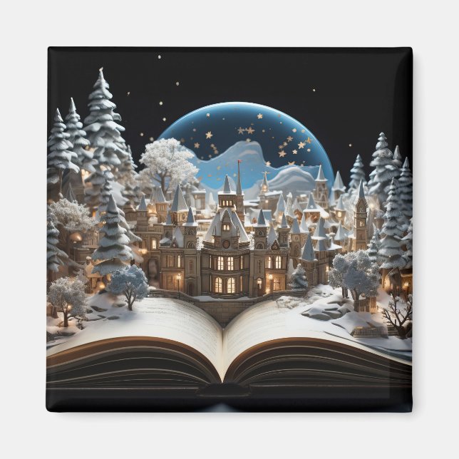 Imã Vila Snow-Globe, Livro de Natal (Frente)