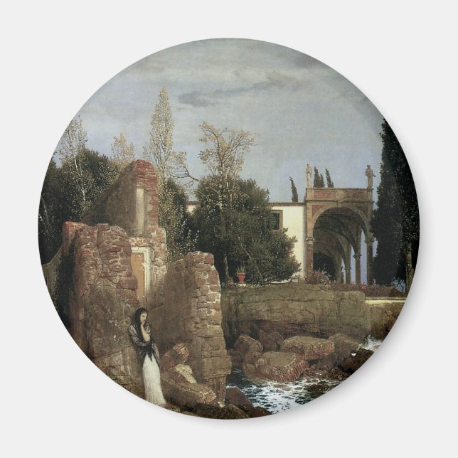 Imã Villa By Sea by Arnold Bocklin, Symbolism Art (Frente)