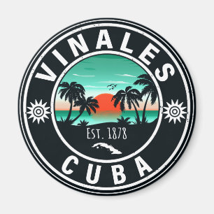Imã Vinales Cuba Island Retro Sunset Souvenirs 60s